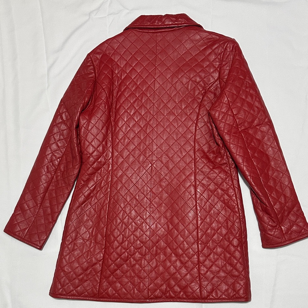 Neiman Marcus Red Leather Jacket - Picture 10 of 16